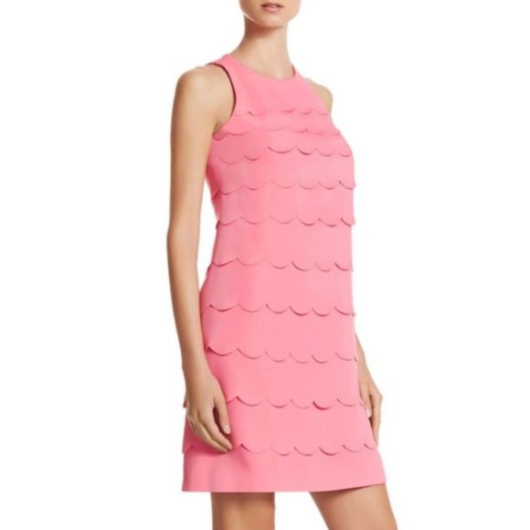 White House Black Market Dresses & Skirts - White House Black Market Pink Scalloped Dress 0